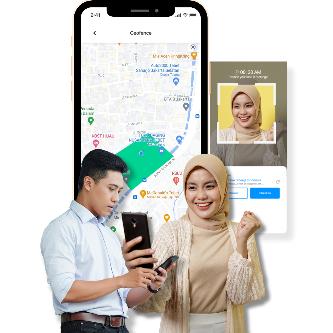 absensi mudah dengan geo tracking dan selfie